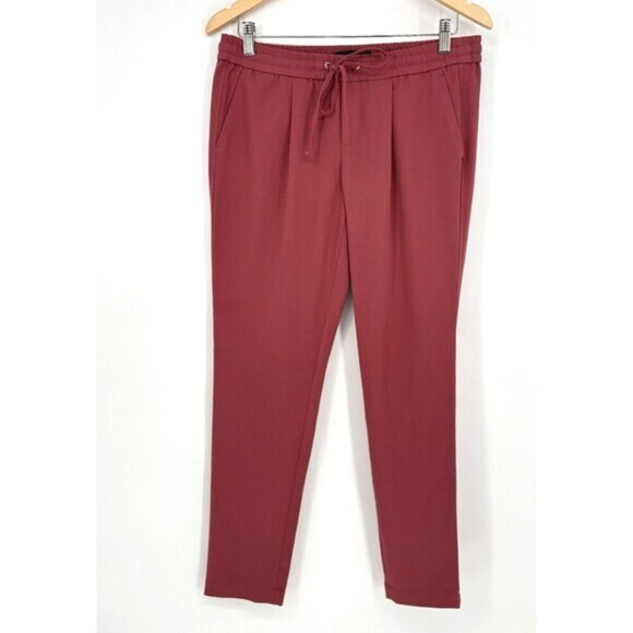 Banana Republic Suit Pants Women's Santa Fe Red Size X Small Pull On Drawstring - Picture 2 of 9
